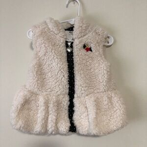 Kids Headquarters Sherpa hooded zip up vest 18 month with dog